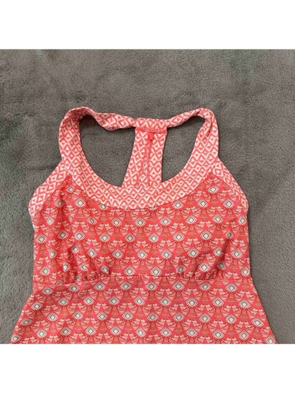 Prana Cali Racerback Dress Coral Built In Bra SMALL Outdoor Hiking Camping - Picture 2 of 7